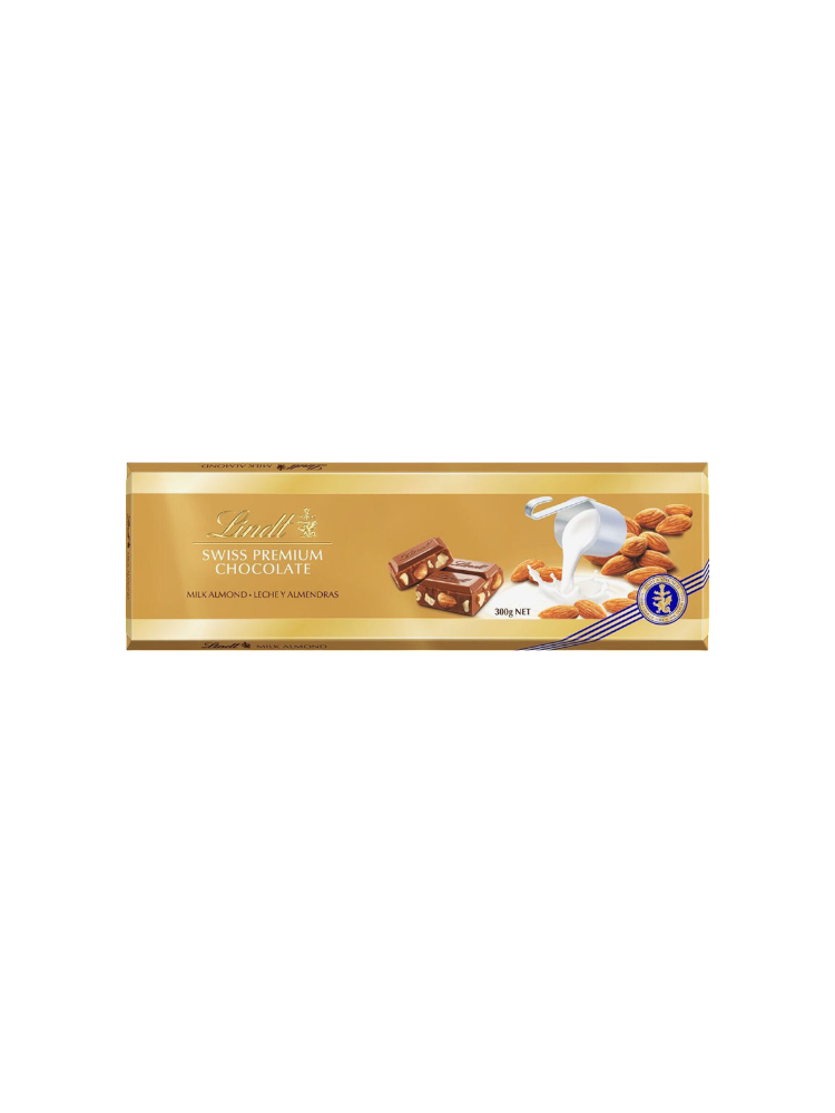 ШОКОЛАД LINDT 300Г МОЛ ШОКОЛАД С ЦЕЛ МИНДАЛЕМ(10)